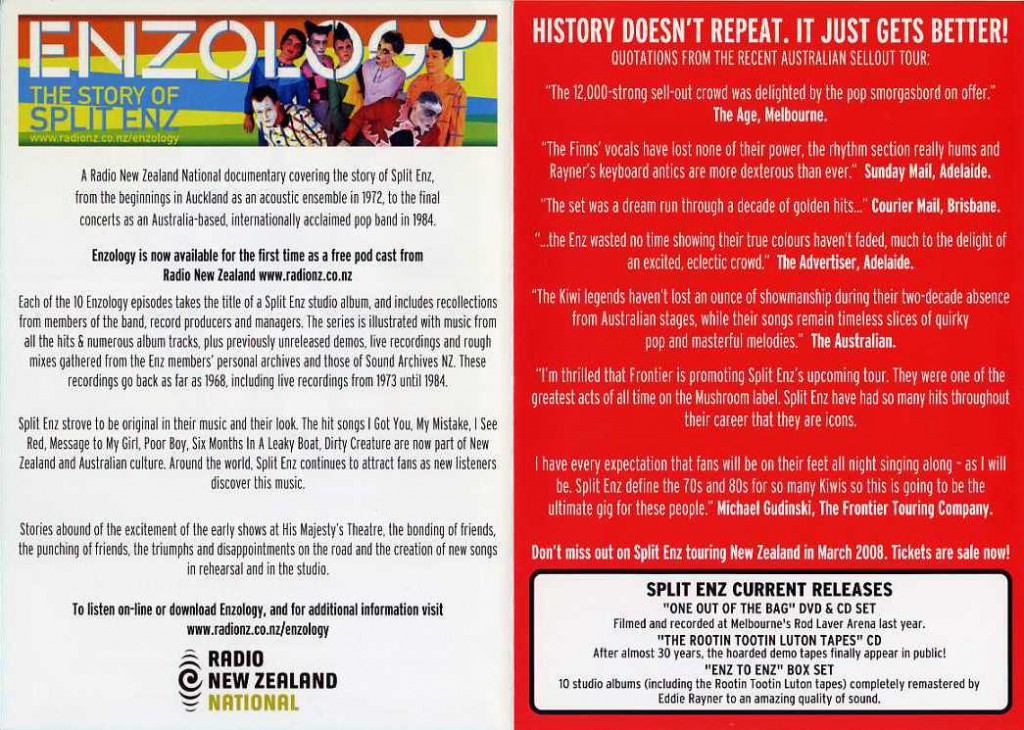 New Zealand Tour 2008 (New Zealand Promo Flyer)