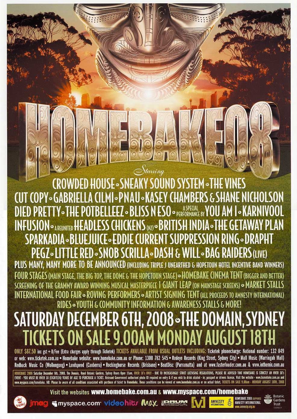 Homebake 08 (Australia Tour Poster)