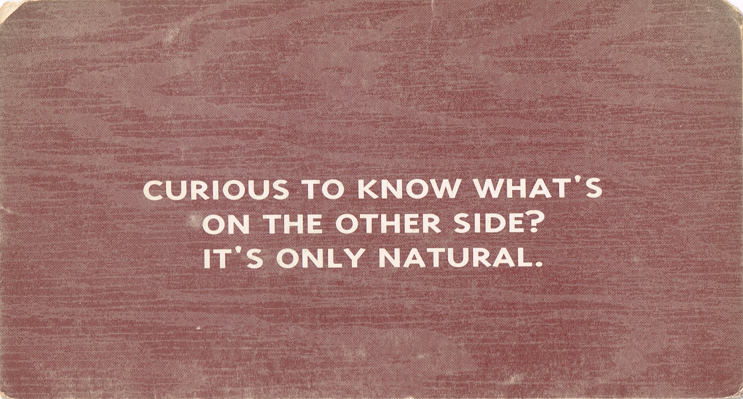 It's Only Natural (USA Promo Card)