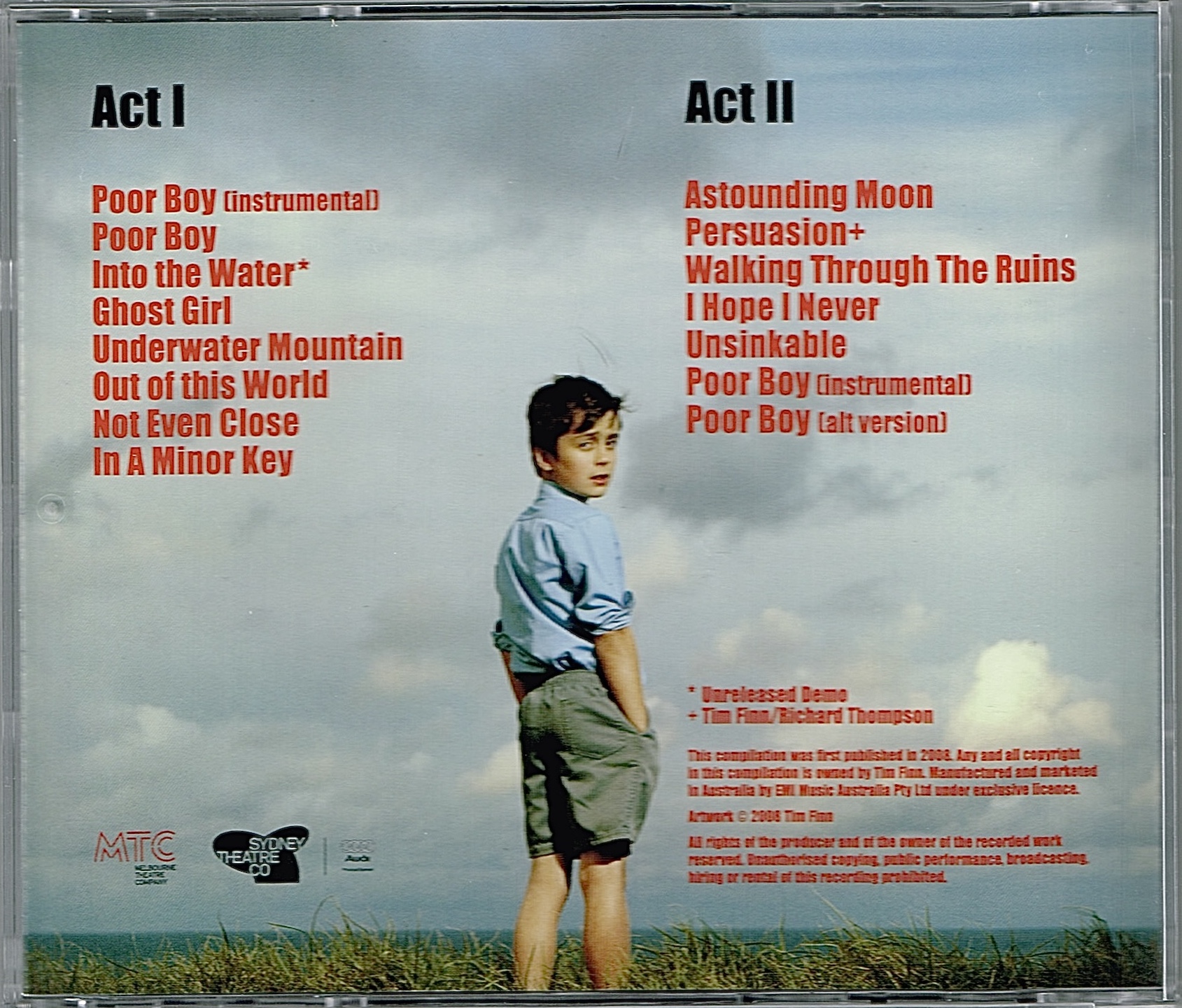 Poor Boy - Music & Lyrics by Tim Finn (Australia CD)