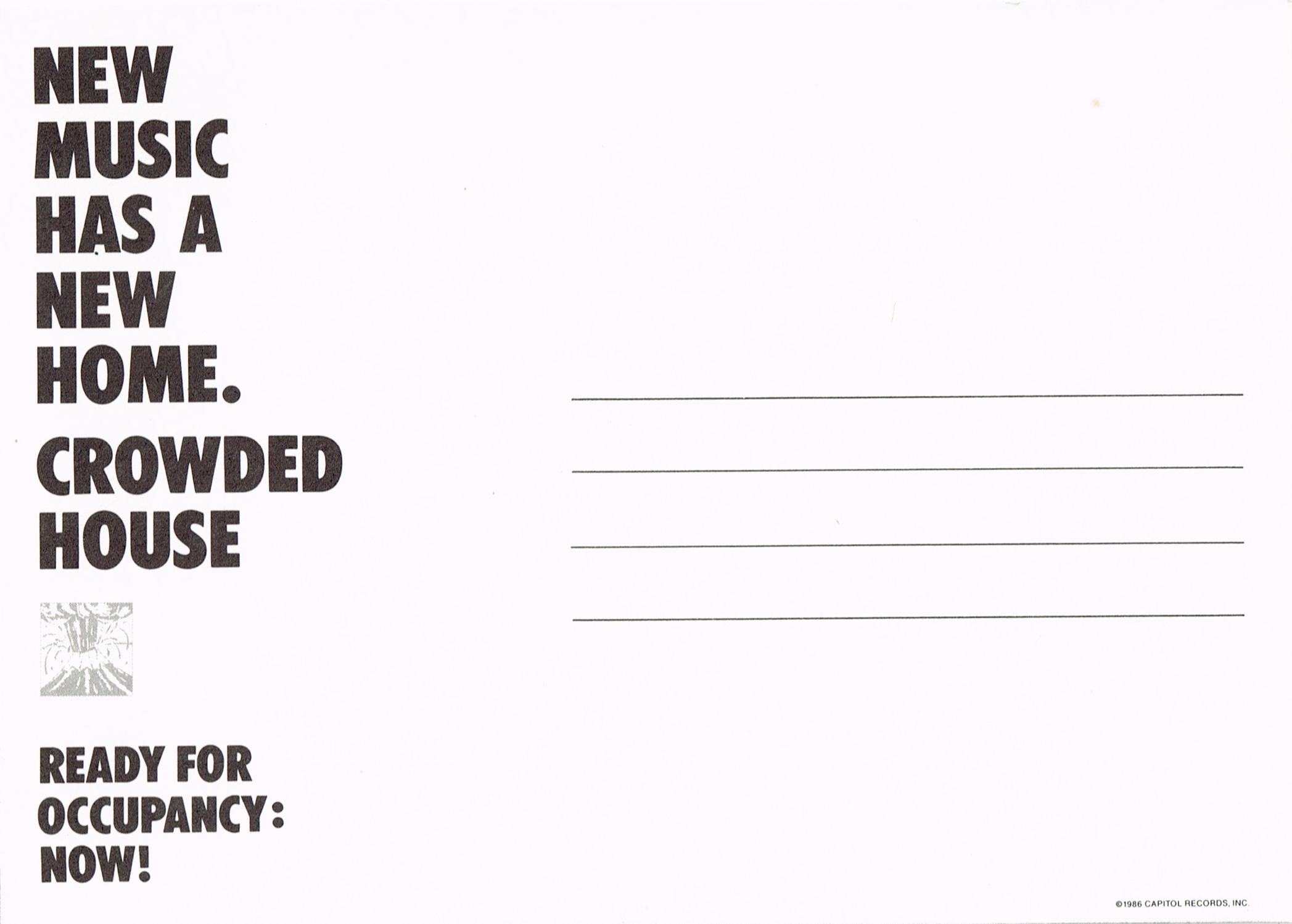 Crowded House (USA Promo Postcard)