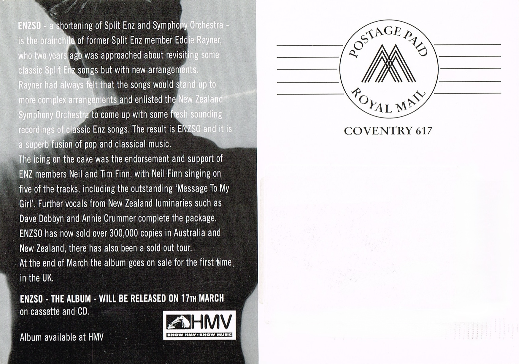 Enzso (UK Promo Postcard)