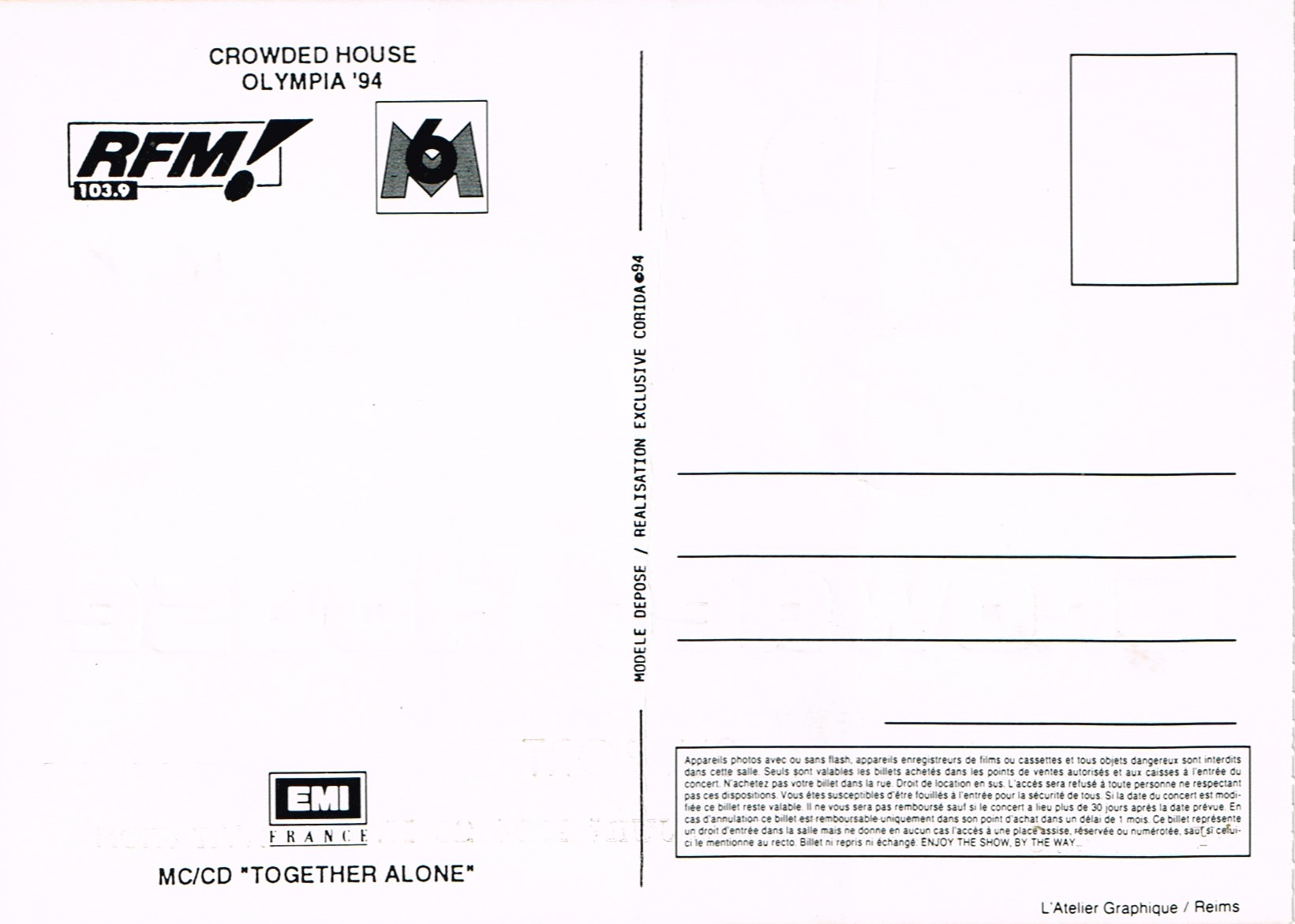 Paris 1994 (France Invitation Ticket)