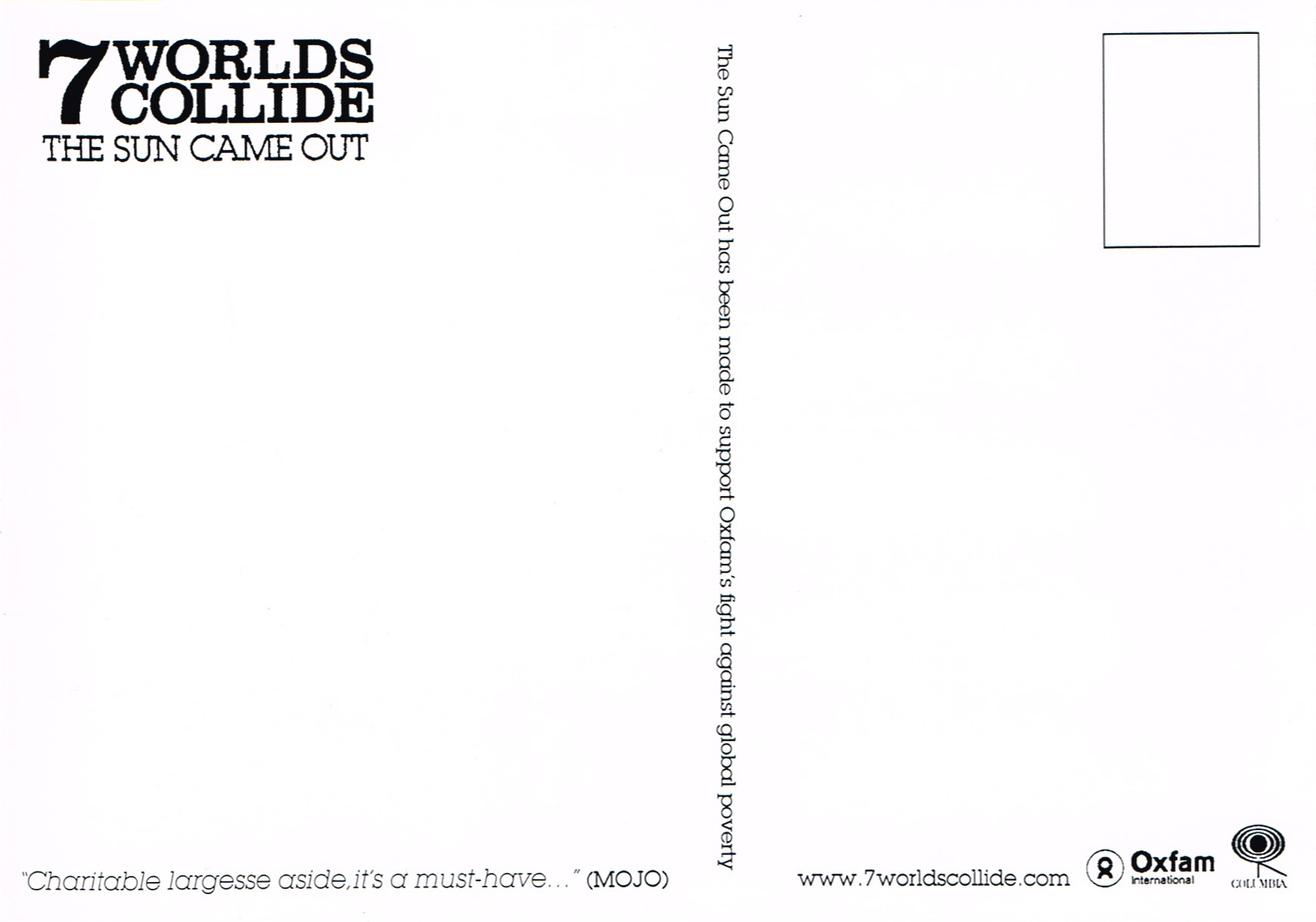 The Sun Came Out (UK Promo Postcard)