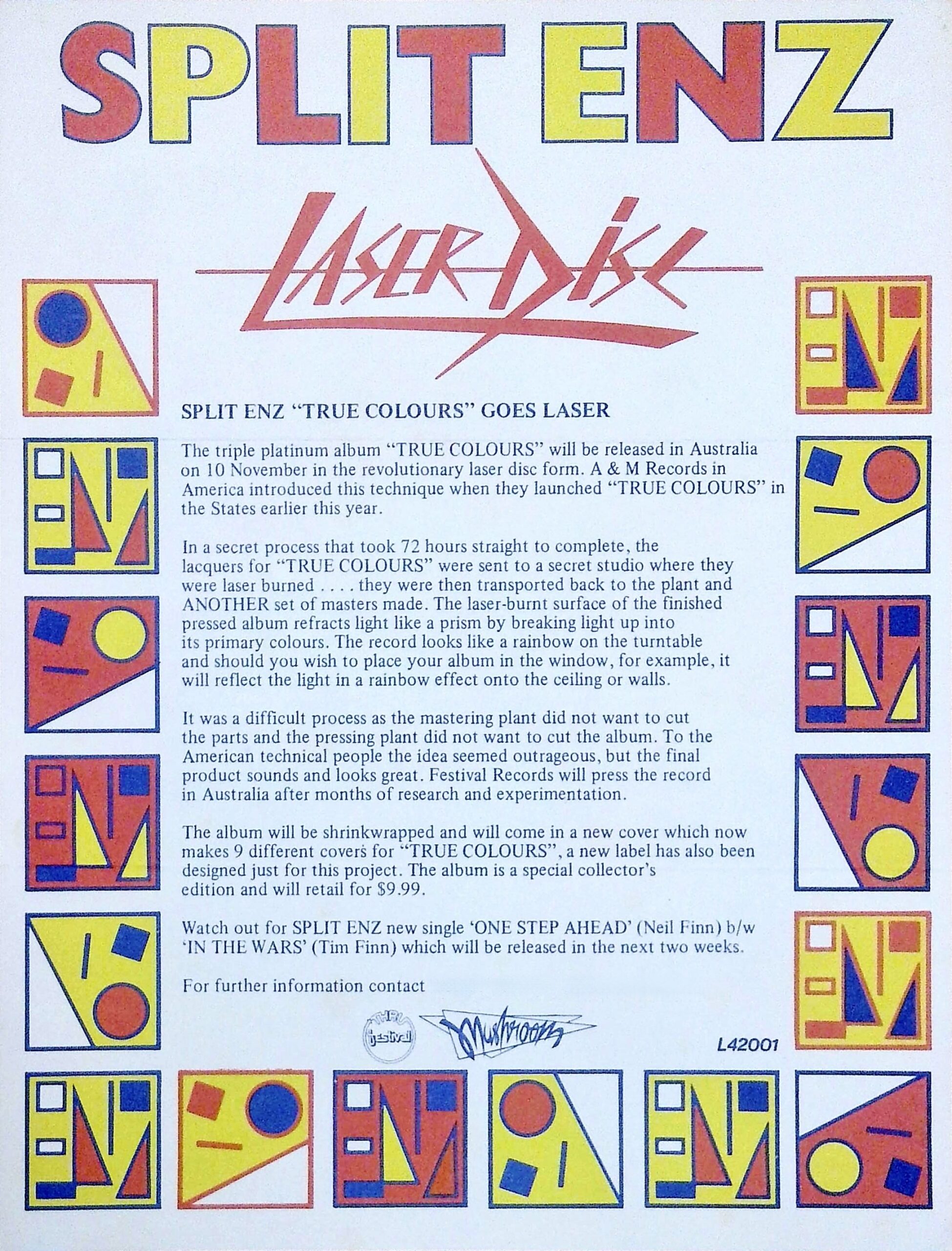True Colours "Laser Disc" (Australia Press Release)