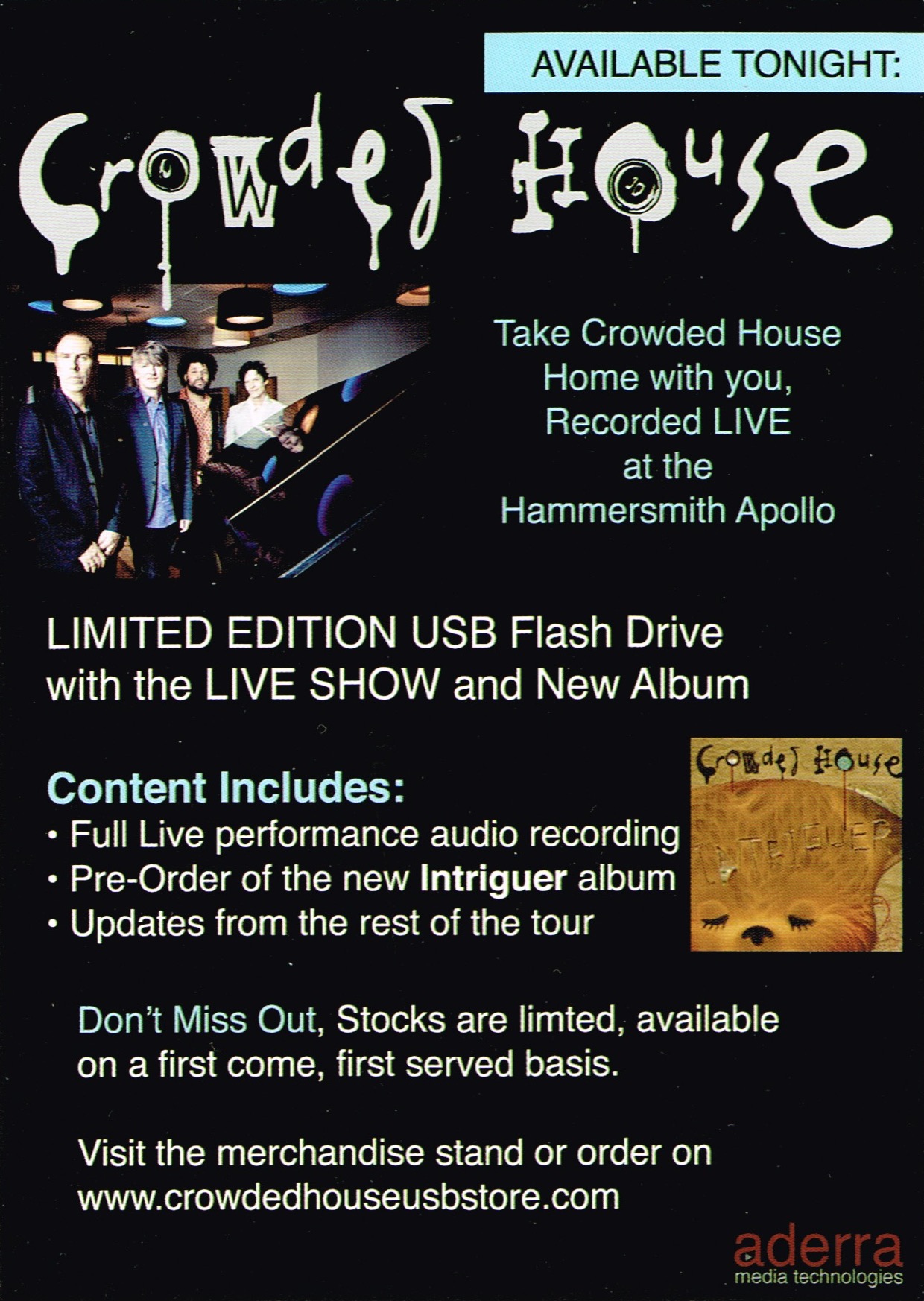 Hammersmith Apollo USB (UK Promo Flyer)