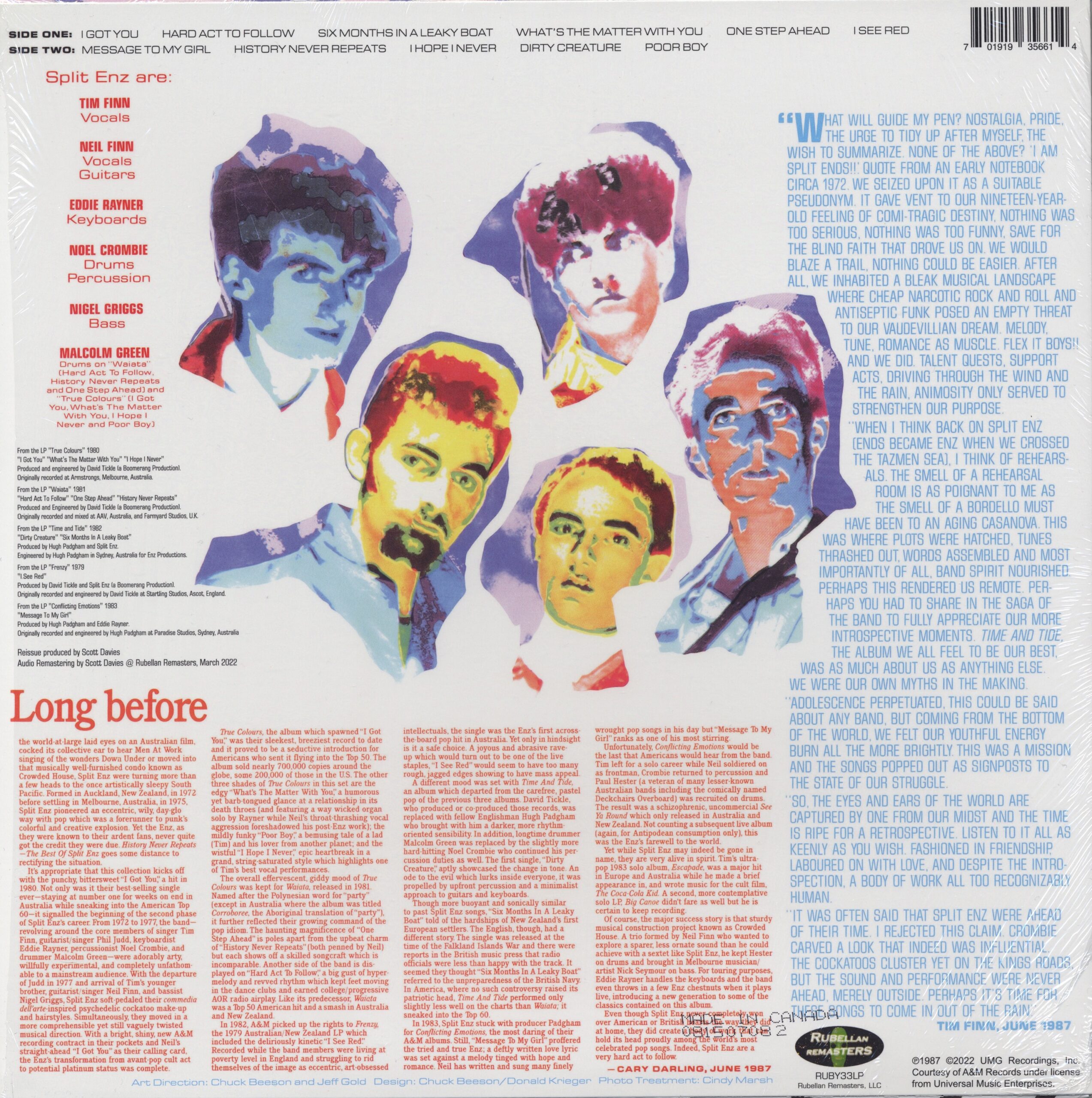 History Never Repeats - TheBest Of Split Enz (2022 Reissue Red Haze LP)